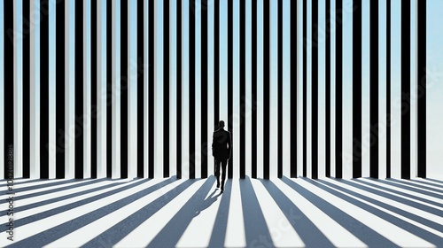 Exploring Solitude: A Visual Journey Through Abstract Lines and Shadows