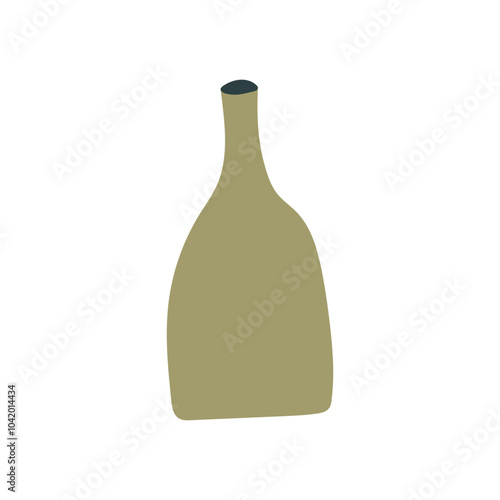 Bottle Vas Boho Style Icon. Simple Aesthethic Hand Drawn Vector Illustration.