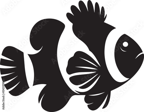 Clownfish silhouette vector illustration design