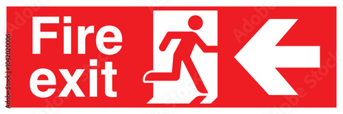 Emergency Exit Sign Red Fire Escape