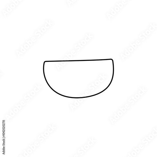 Bowl Icon. Boho Outline Vector Illustration Style.