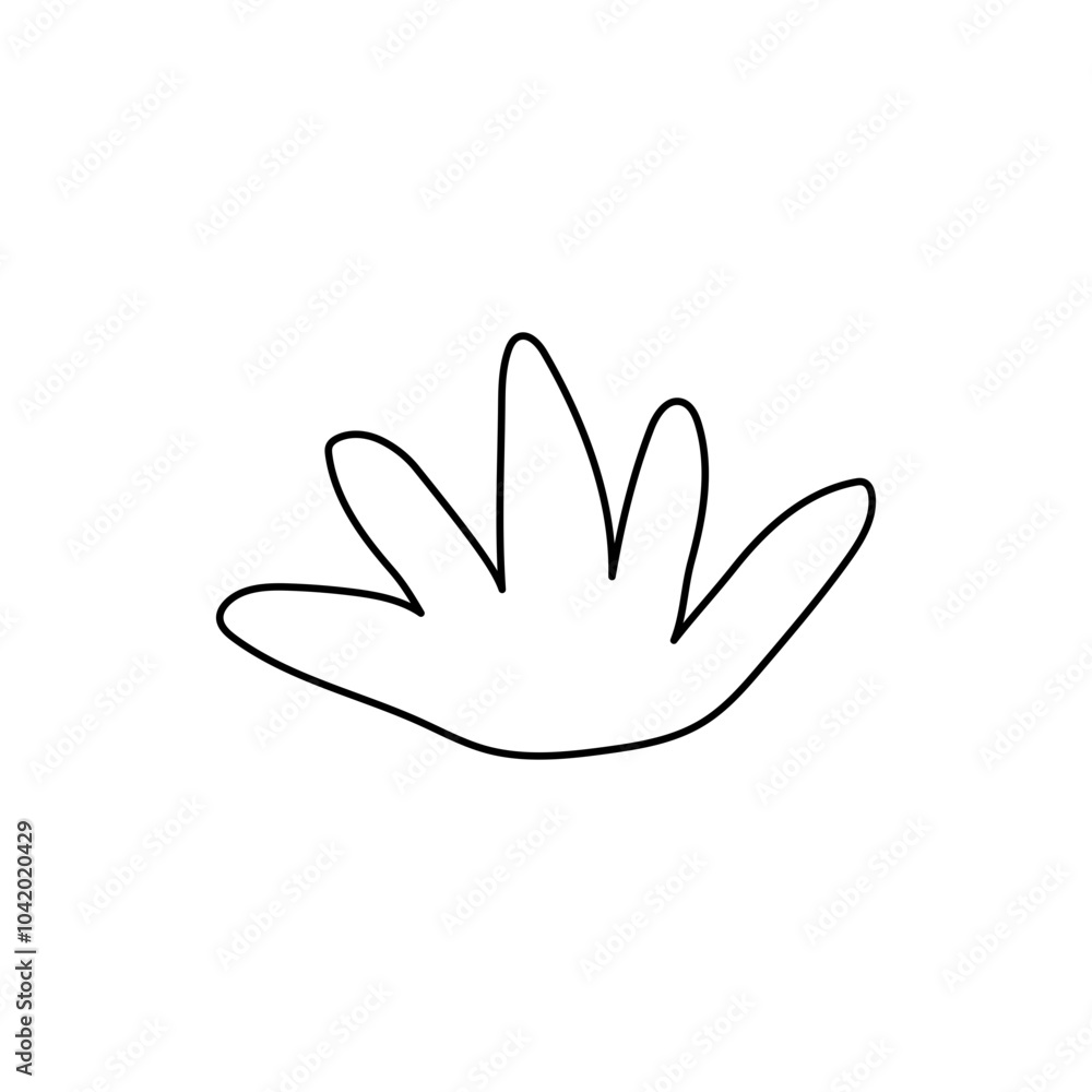 Obraz premium Grass Icon. Boho Outline Vector Illustration Style.