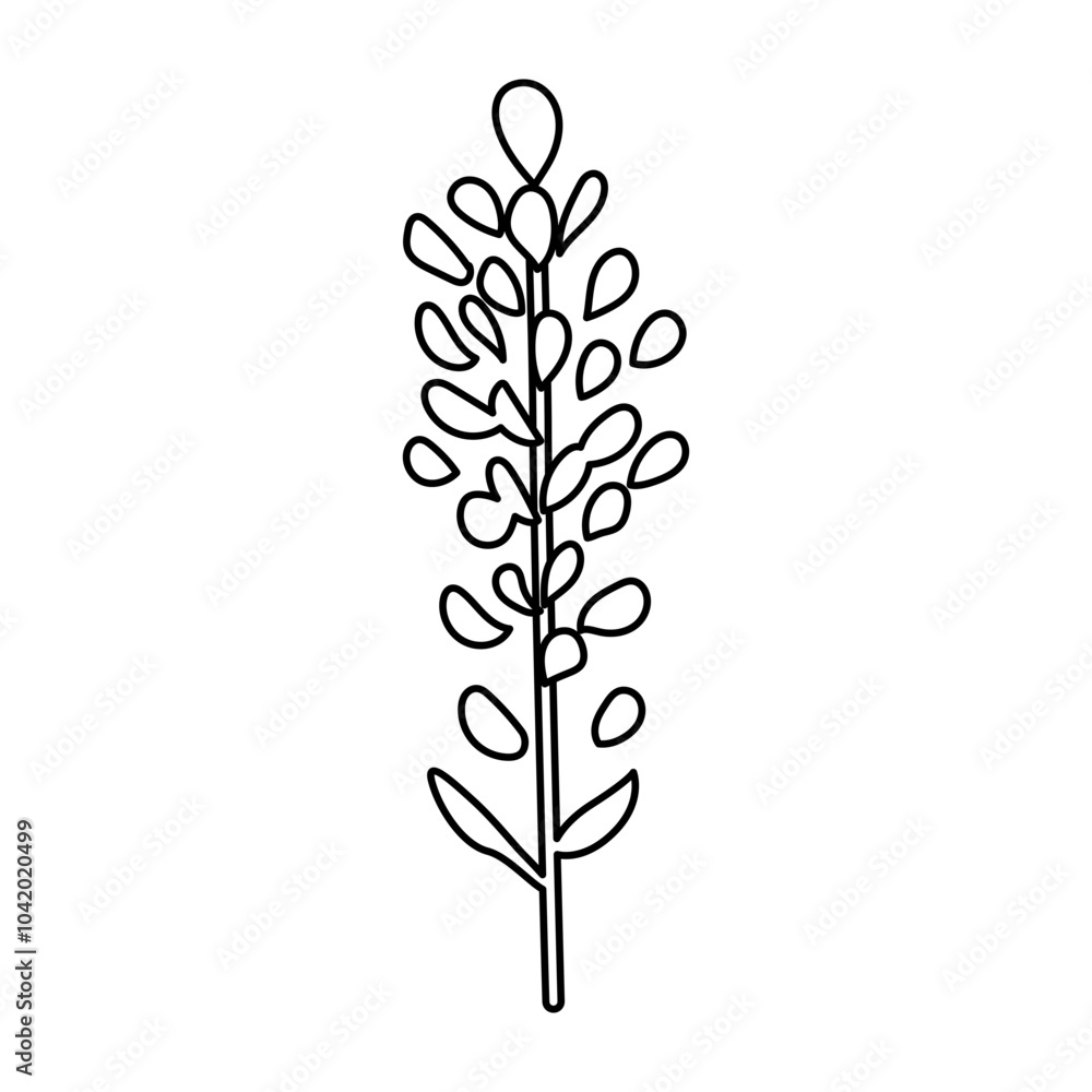 Lavender Fall Icon. Boho Outline Vector Illustration Style. Lavender Fall Icon. Boho Outline Vector Illustration Style.