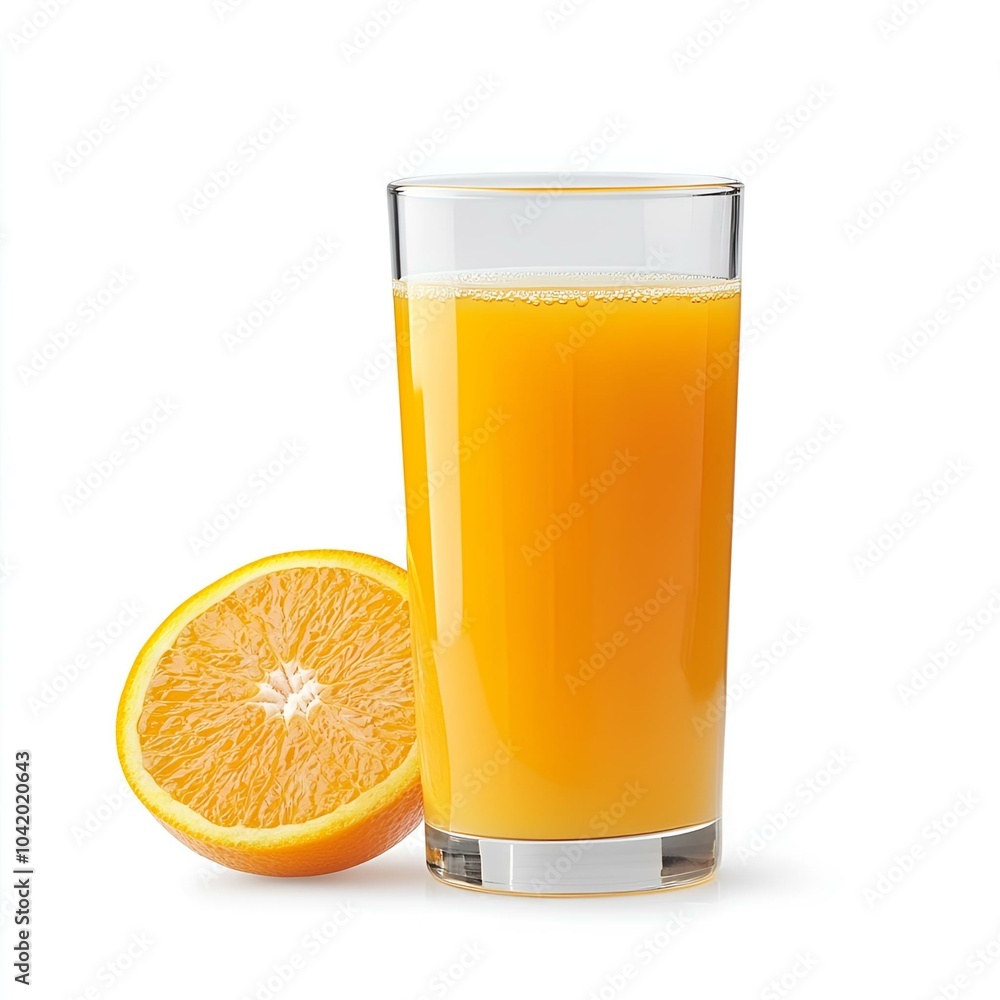 Glass of orange juice with fresh oranges. Glass of orange juice with fresh oranges.