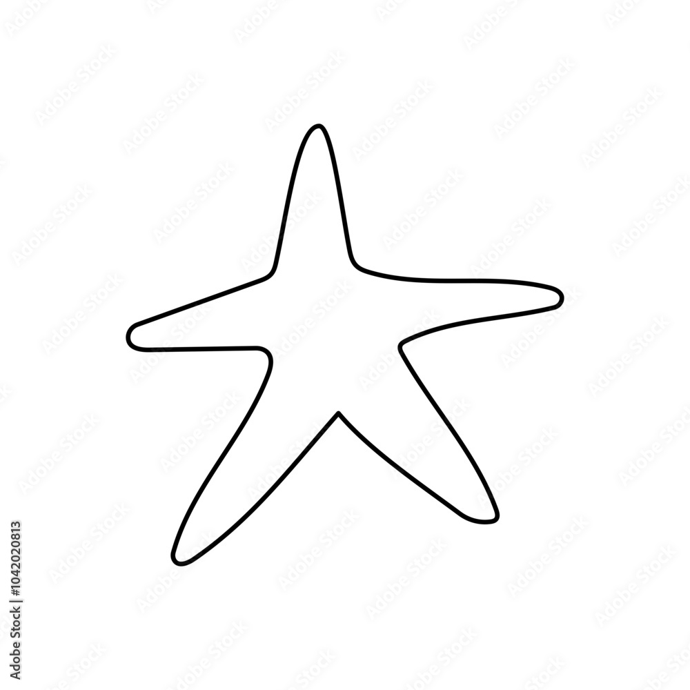 Obraz premium Star Icon. Boho Outline Vector Illustration Style.