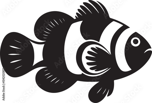 Clownfish silhouette vector illustration design