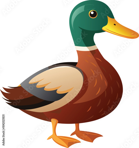 Realistic duck vector on white background  