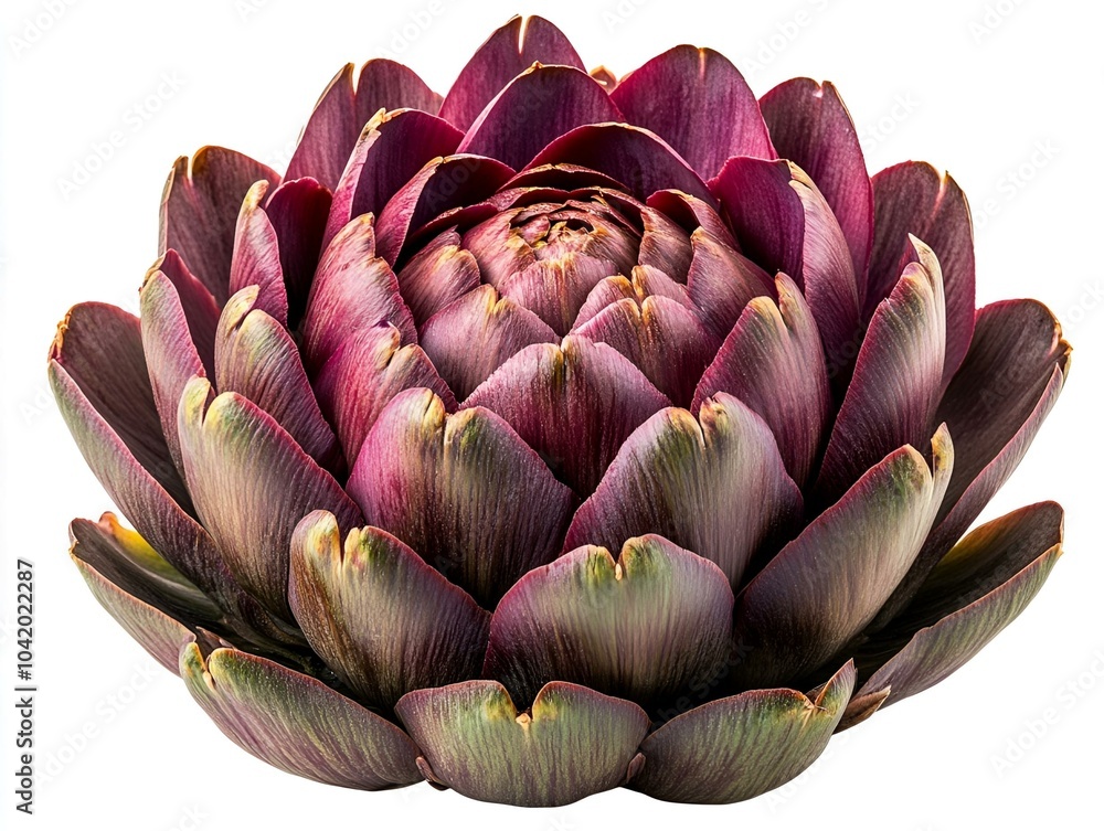 Close-up of a blooming purple artichoke flower. Close-up of a blooming purple artichoke flower.