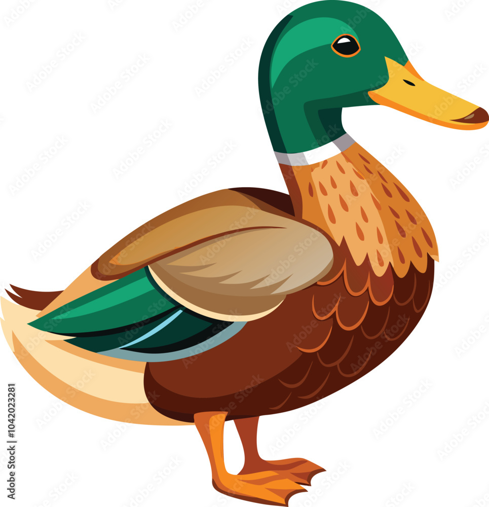 Realistic duck vector on white background Realistic duck vector on white background