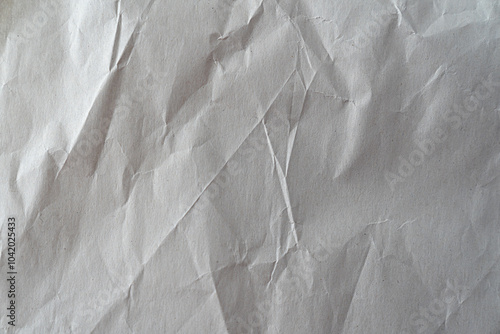 Recycled wrinkled white paper close up texture. Old grunge paper background.