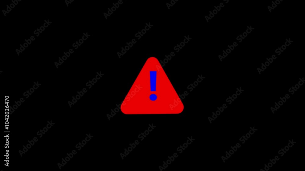 Animation of pulsating red exclamation mark icon . Animation of pulsating red exclamation mark icon .