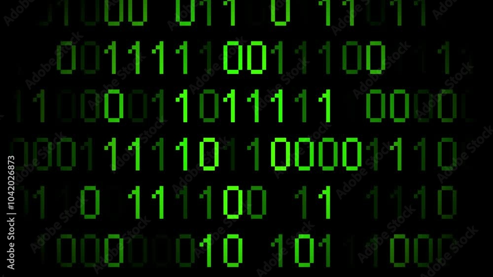 Perspective wall of binary code digital pattern background Perspective wall of binary code digital pattern background