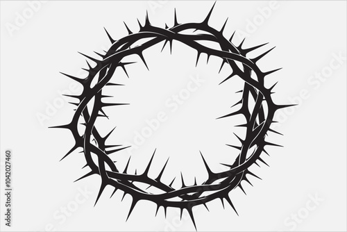 A minimalist black crown of thorns design.