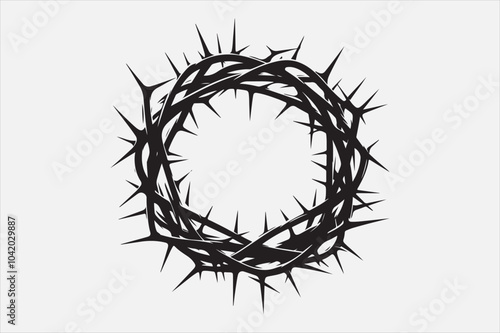 A minimalist black crown of thorns design.