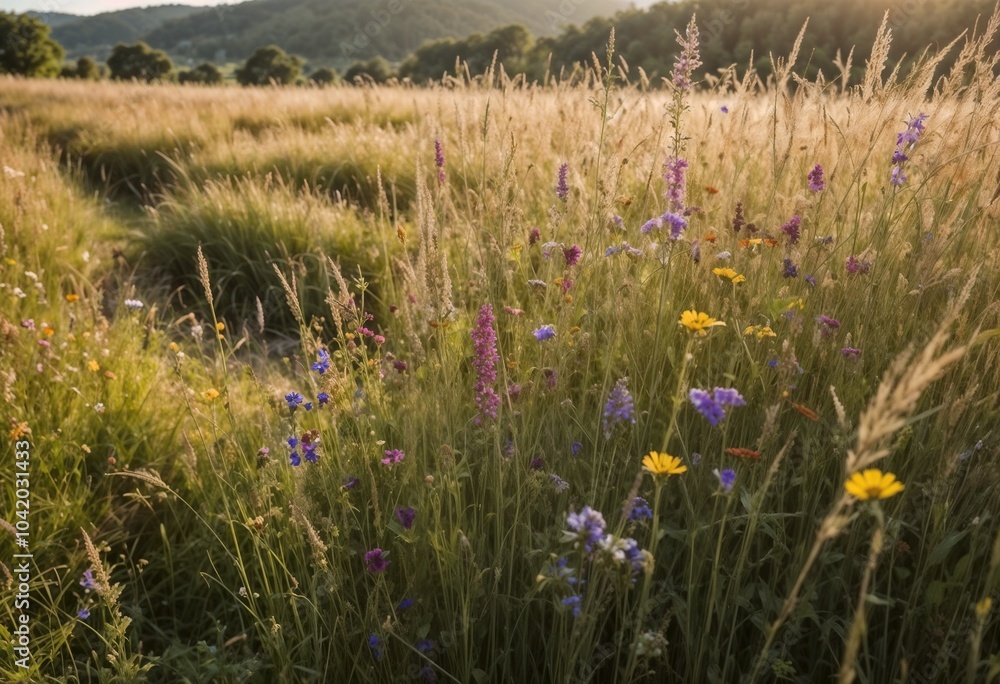 Colorful wildflowers in a vibrant meadow during sunset
Colorful wildflowers in a vibrant meadow during sunset
