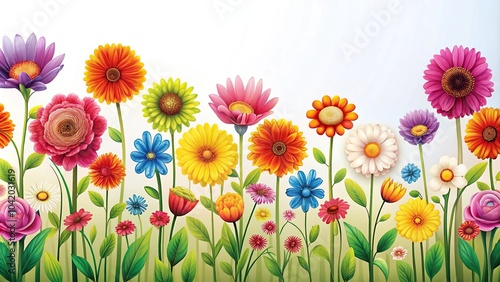 Colorful flower illustration with clean background