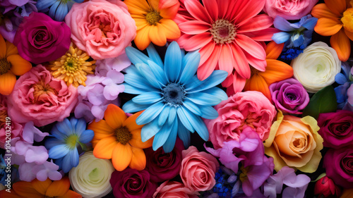 Vibrant Flowers in a Colorful Arrangement Showcasing Nature's Beauty During Springtime Bloom