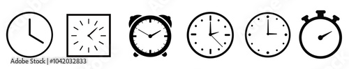 Clocks hands icon, Time sign for every hour,Stopwatch, clock faces set,Evening, morning and noon time,Simple hour icons, Clock faces. Watch dials with numbers,
Black and white illustration of an wave