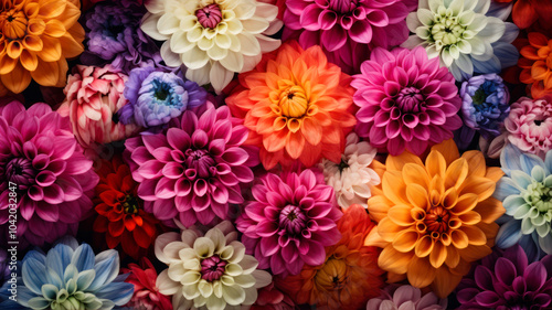 A Vibrant Collection of Colorful Flowers Blooming in a Stunning Display of Nature's Beauty