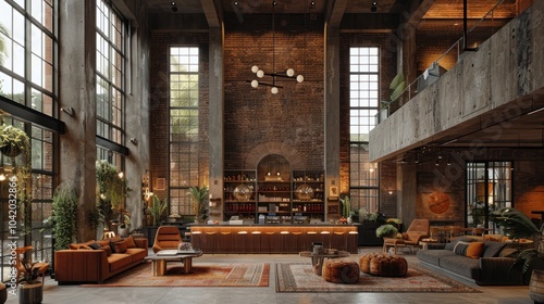 Wallpaper Mural Industrial Chic Interior Design with Exposed Brick Walls Torontodigital.ca