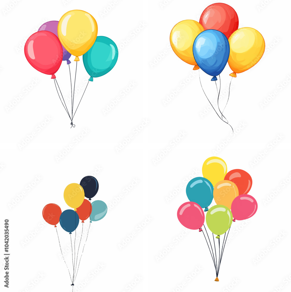 Obraz premium Balloons isolated on white green balloons balloons sky balloons blue balloons confetti hot air