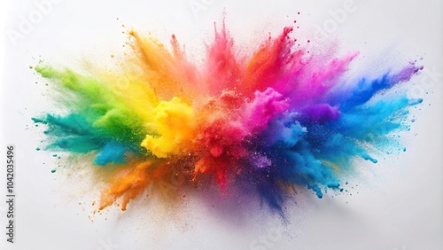 Colorful powder splash on white background