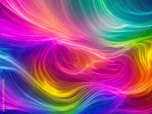 An abstract illustration of flowing gradient colorful lightst photo