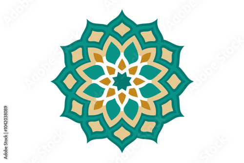 Islamic colorful mandala design | isolated vector illustration on white background