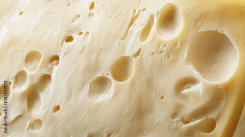 Detailed photograph of swiss cheese emphasizing its characteristics photo