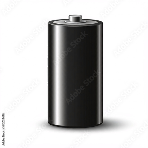 black aa battery isolated on white background