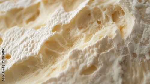 Macro shot of creamy brie cheese highlighting its velvety texture