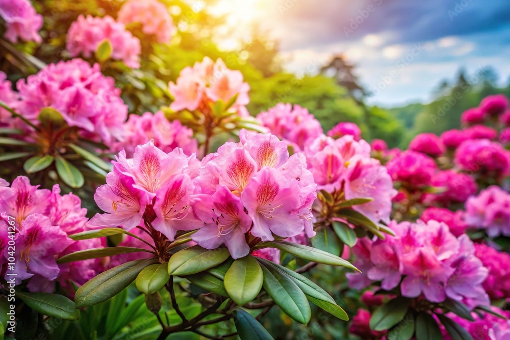 Colorful rhododendron flowers in full bloom Colorful rhododendron flowers in full bloom