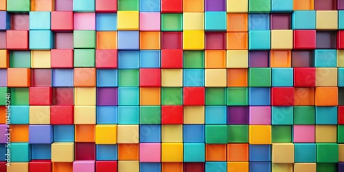 Colorful retro square background with depth of field