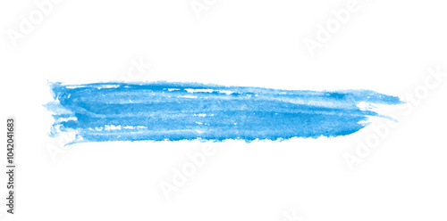 Blue watercolor blot background. Brush stroke abstract shape. Paint stain wallpaper.