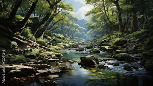 Serene Forest River