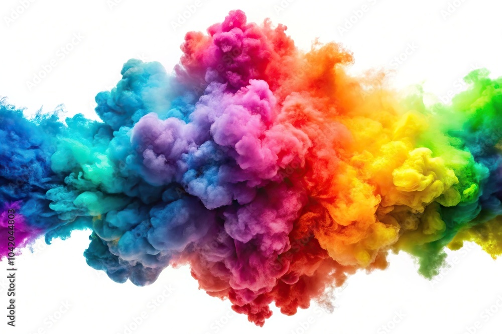 Colorful smoke explosions on white background Colorful smoke explosions on white background