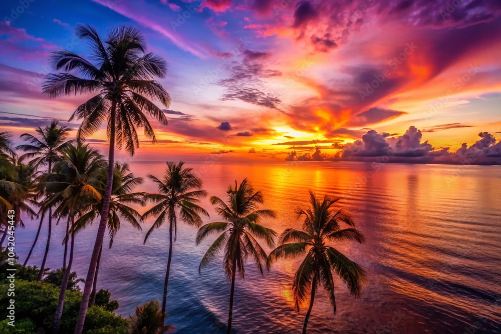 Stunning Sunset Silhouette Over the Sea - Breathtaking Horizon View for Nature Lovers and Travel Enthusiasts Stunning Sunset Silhouette Over the Sea - Breathtaking Horizon View for Nature Lovers and Travel Enthusiasts
