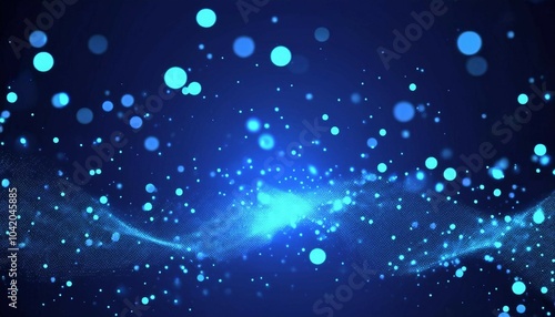 blue glow particle abstract bokeh background