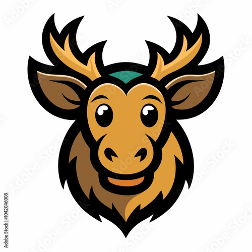 Moose head mascot logo type vector illustration 