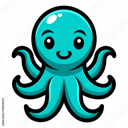 Octopus mascot logo type vector illustration