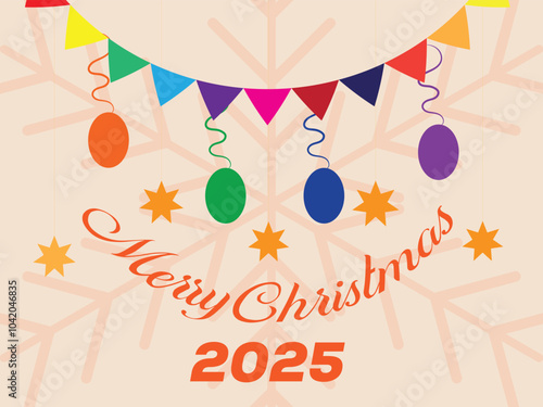 marry Christmas and happy new year 2025 template