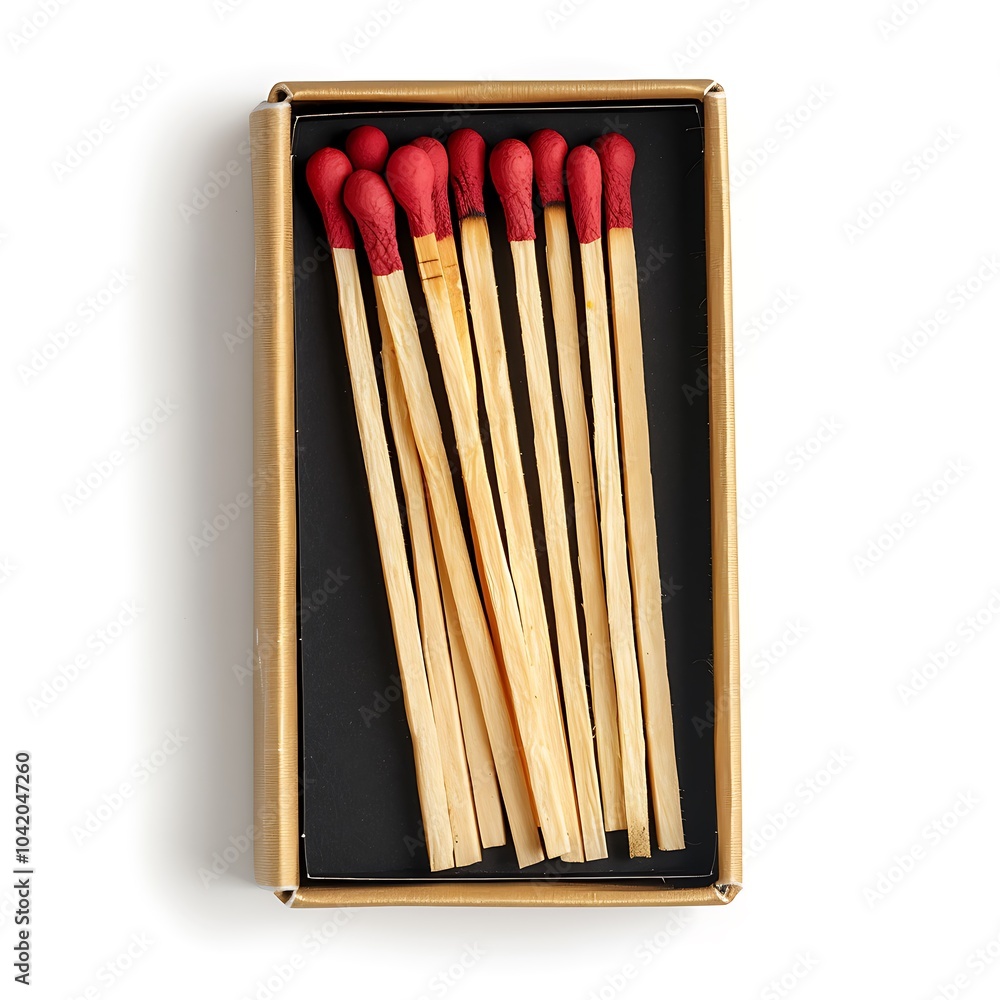 Matchbox with whole matches on white background Matchbox with whole matches on white background