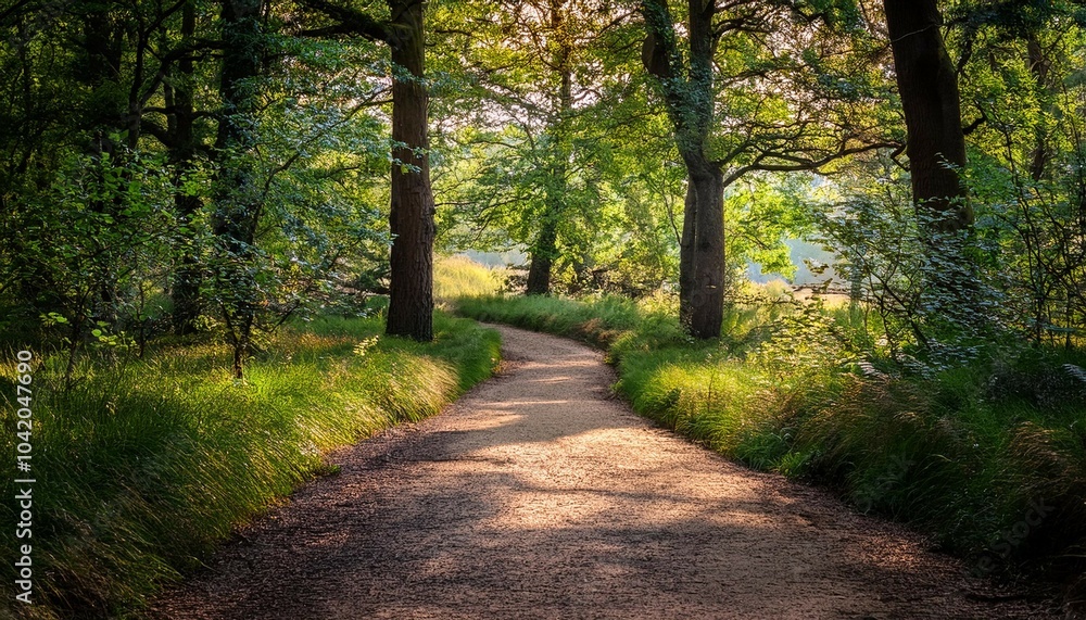 Fototapeta premium fork in pathway through a wood