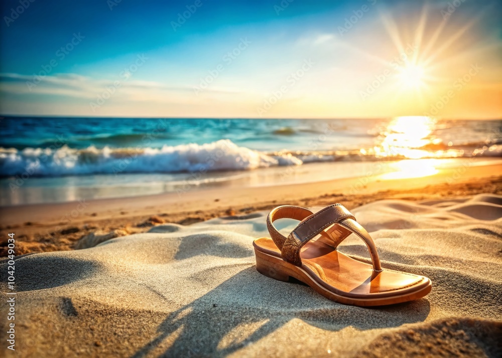Stylish Summer Sandals on Beach Sand for Trendy Footwear Lovers Stylish Summer Sandals on Beach Sand for Trendy Footwear Lovers