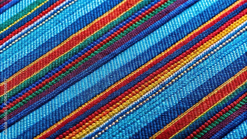 Colorful stripes on blue background fabric pattern Colorful stripes on blue background fabric pattern