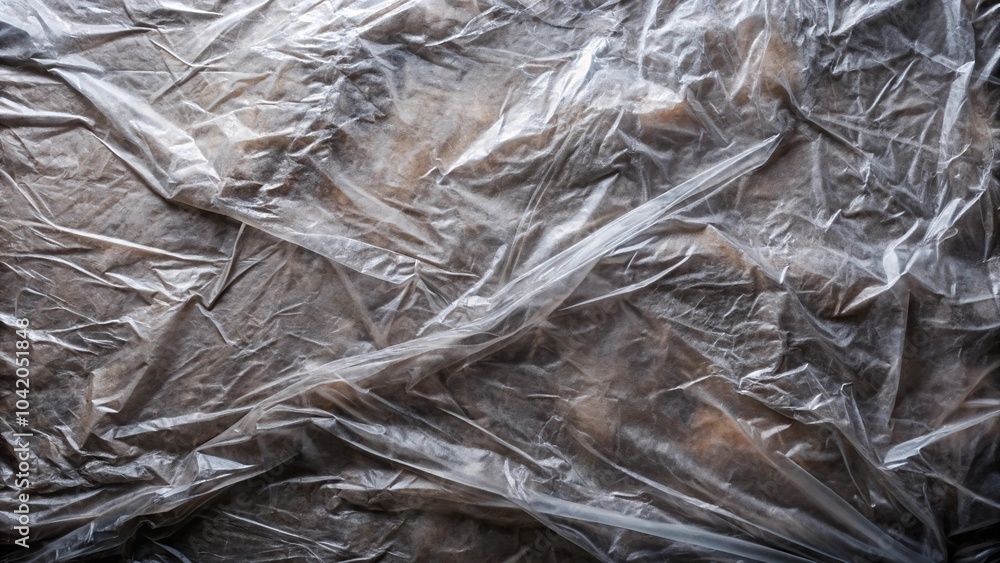 Plastic wrap texture on dark wrinkled background Reflected Plastic wrap texture on dark wrinkled background Reflected
