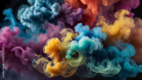 colorful floating bright smoke. background for any design