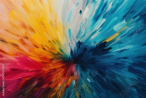 Wallpaper Mural Vibrant explosion of colorful strokes in dynamic abstract art Torontodigital.ca