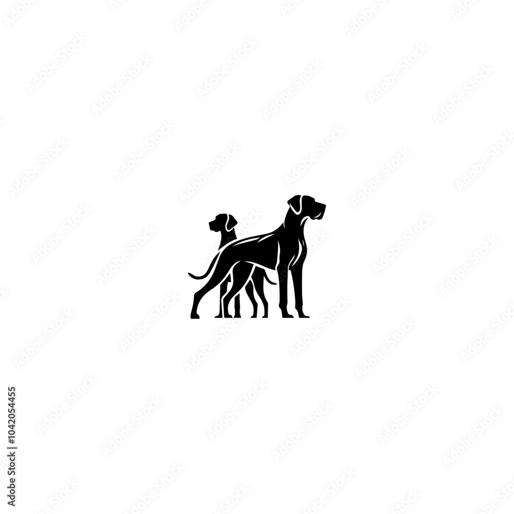 Fototapeta premium Great Dane dog white background.