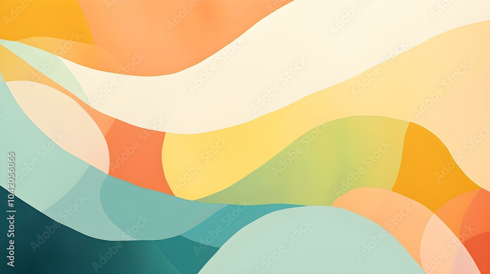 Fototapeta premium Abstract colorful Shapes with soft Textures. Calming Background